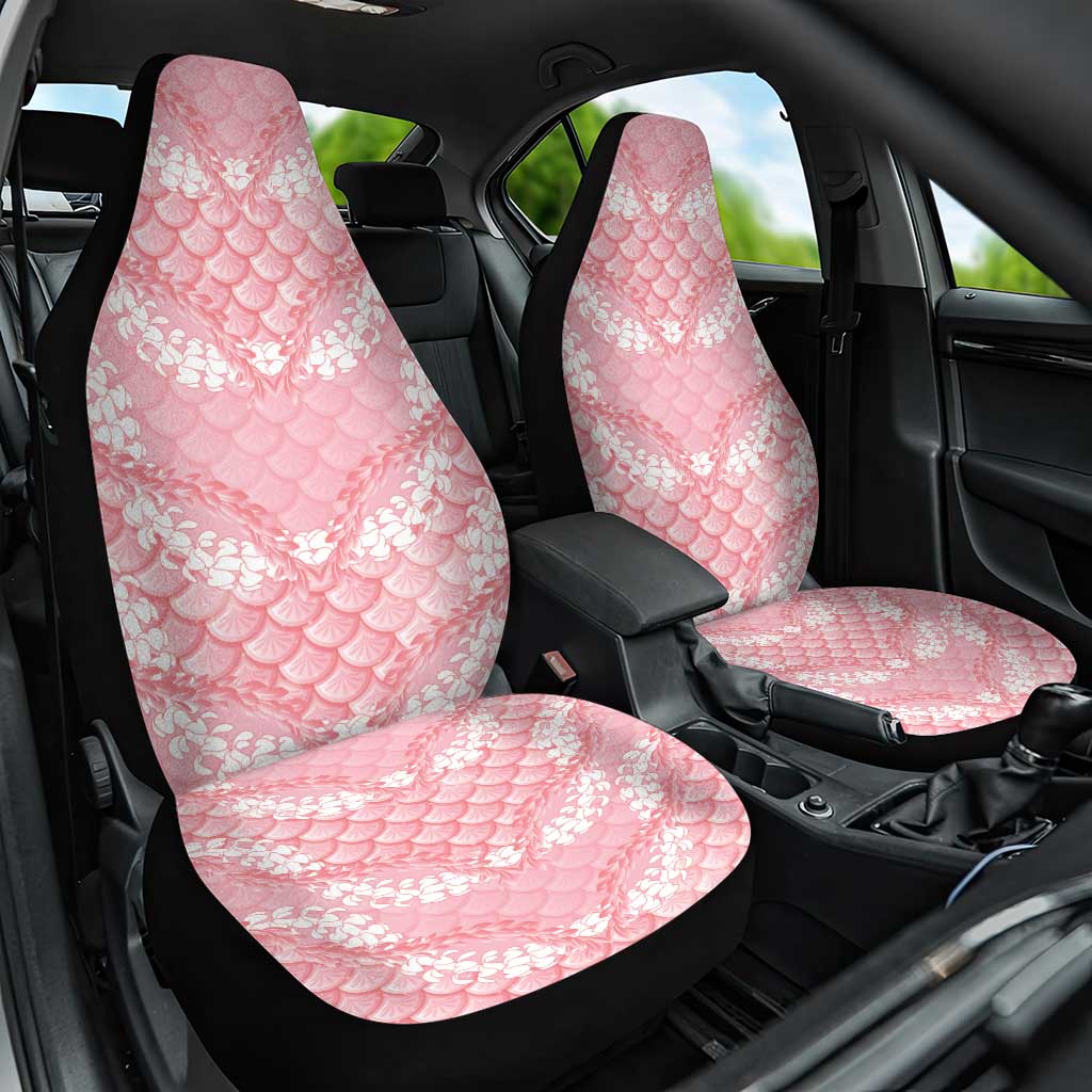 Soft Pink Mermaid Puakenikeni Maile Lei Car Seat Cover