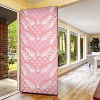 Soft Pink Mermaid Puakenikeni Maile Lei Door Cover