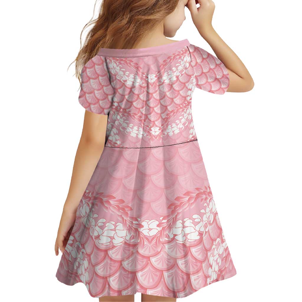 Soft Pink Mermaid Puakenikeni Maile Lei Family Matching Mermaid Dress and Hawaiian Shirt LT01 - Polynesian Pride