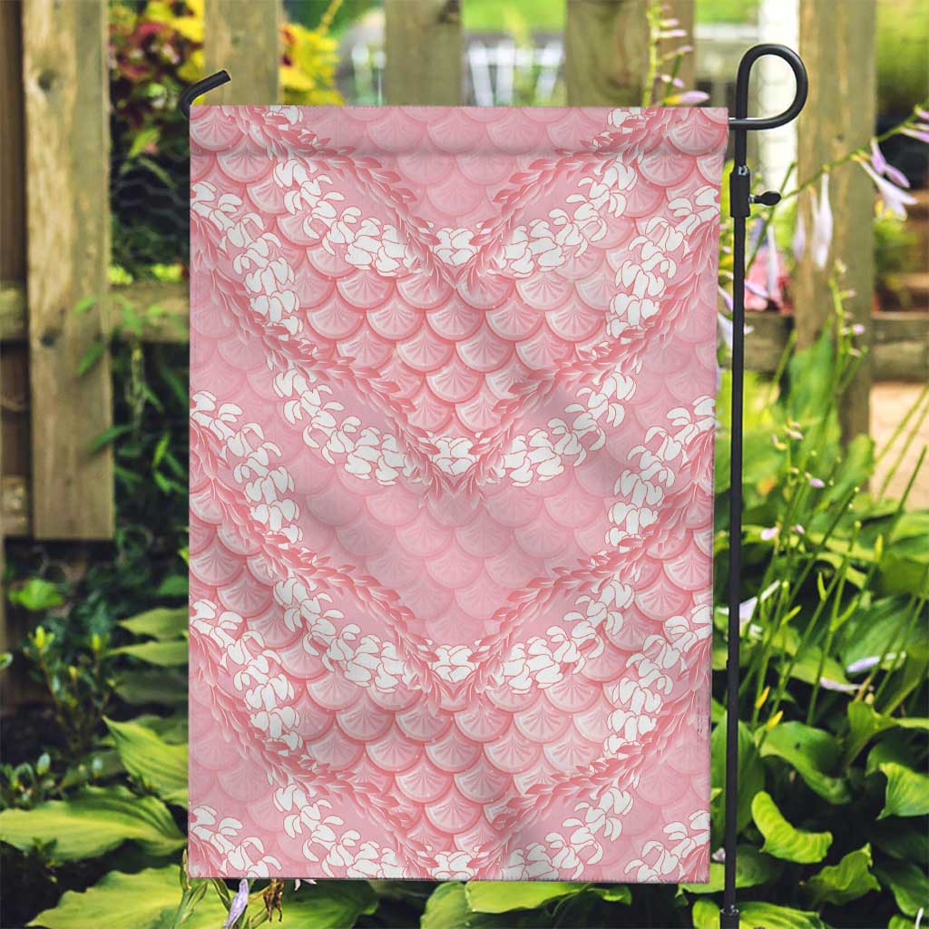 Soft Pink Mermaid Puakenikeni Maile Lei Garden Flag