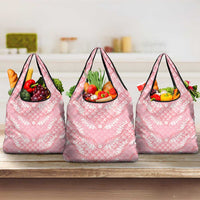 Soft Pink Mermaid Puakenikeni Maile Lei Grocery Bag