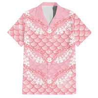 Soft Pink Mermaid Puakenikeni Maile Lei Hawaiian Shirt