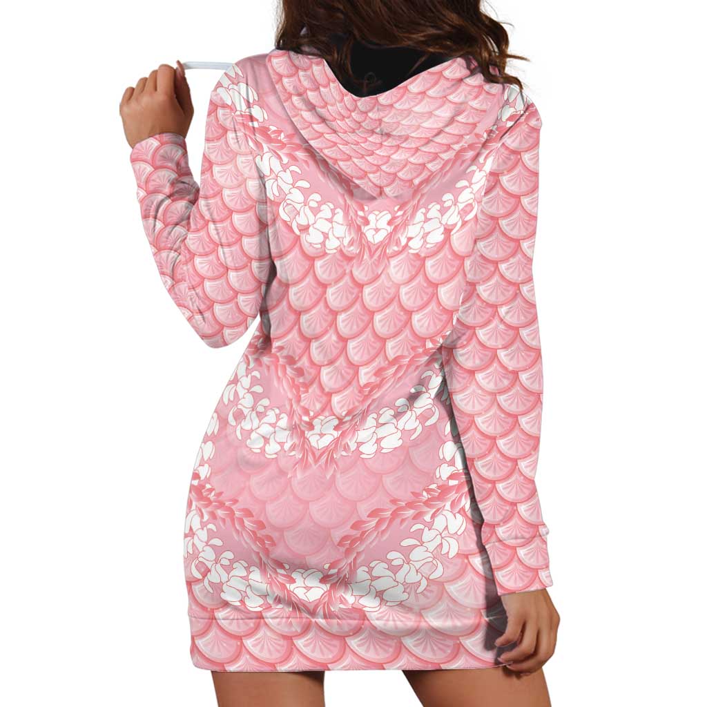 Soft Pink Mermaid Puakenikeni Maile Lei Hoodie Dress