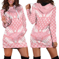 Soft Pink Mermaid Puakenikeni Maile Lei Hoodie Dress