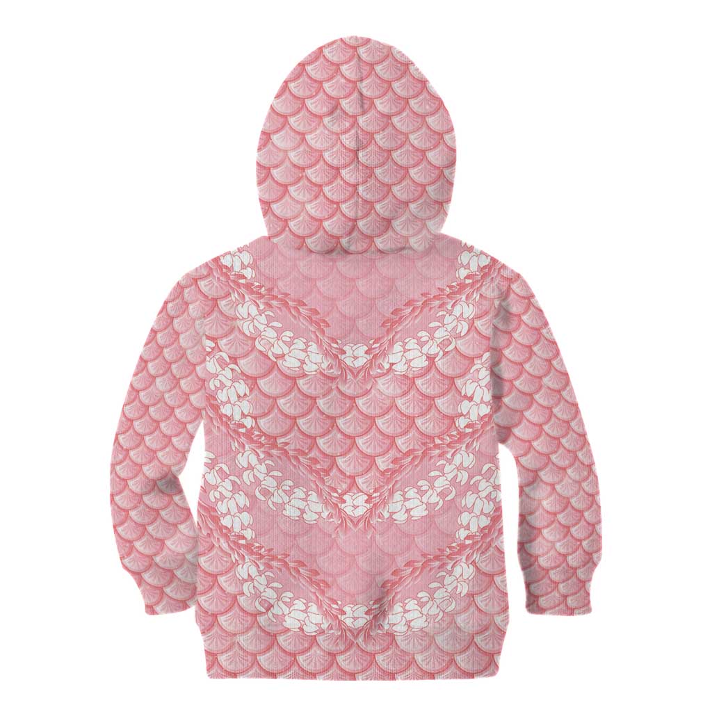 Soft Pink Mermaid Puakenikeni Maile Lei Kid Hoodie