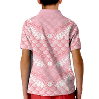 Soft Pink Mermaid Puakenikeni Maile Lei Kid Polo Shirt