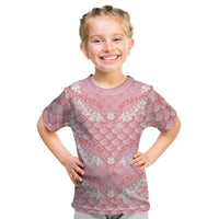 Soft Pink Mermaid Puakenikeni Maile Lei Kid T Shirt
