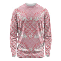 Soft Pink Mermaid Puakenikeni Maile Lei Long Sleeve Shirt