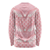 Soft Pink Mermaid Puakenikeni Maile Lei Long Sleeve Shirt