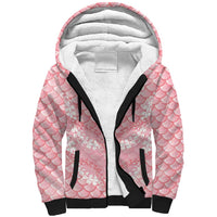 Soft Pink Mermaid Puakenikeni Maile Lei Sherpa Hoodie