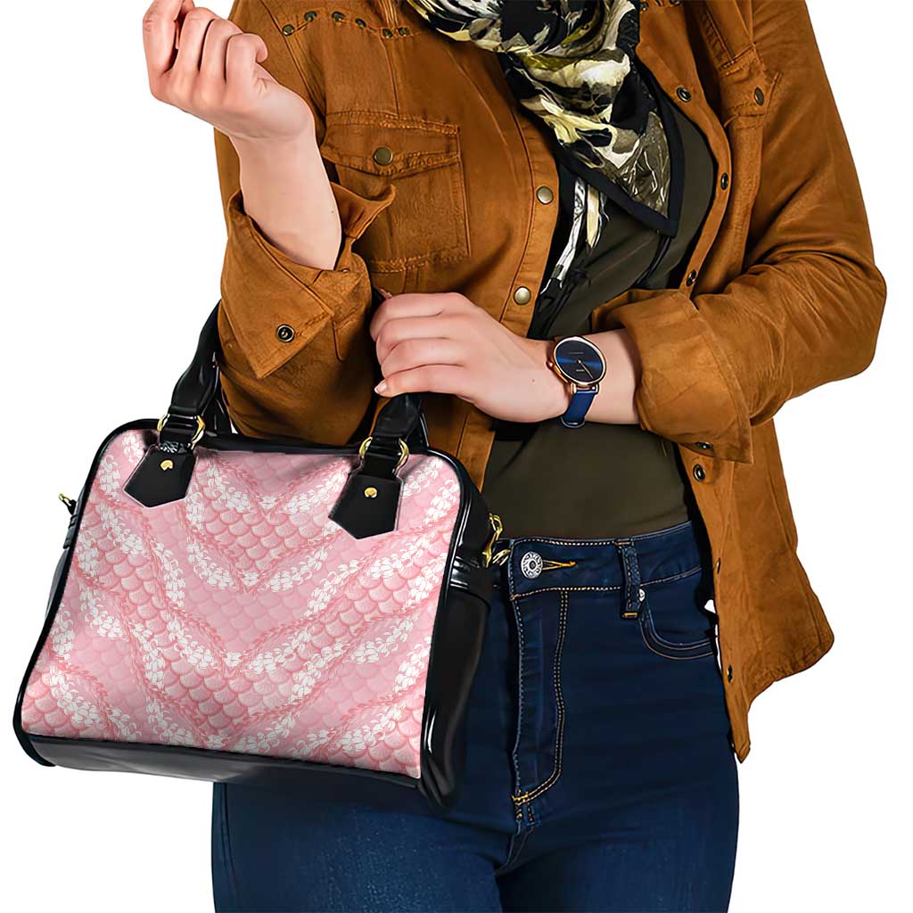 Soft Pink Mermaid Puakenikeni Maile Lei Shoulder Handbag LT01 - Polynesian Pride