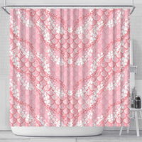 Soft Pink Mermaid Puakenikeni Maile Lei Shower Curtain