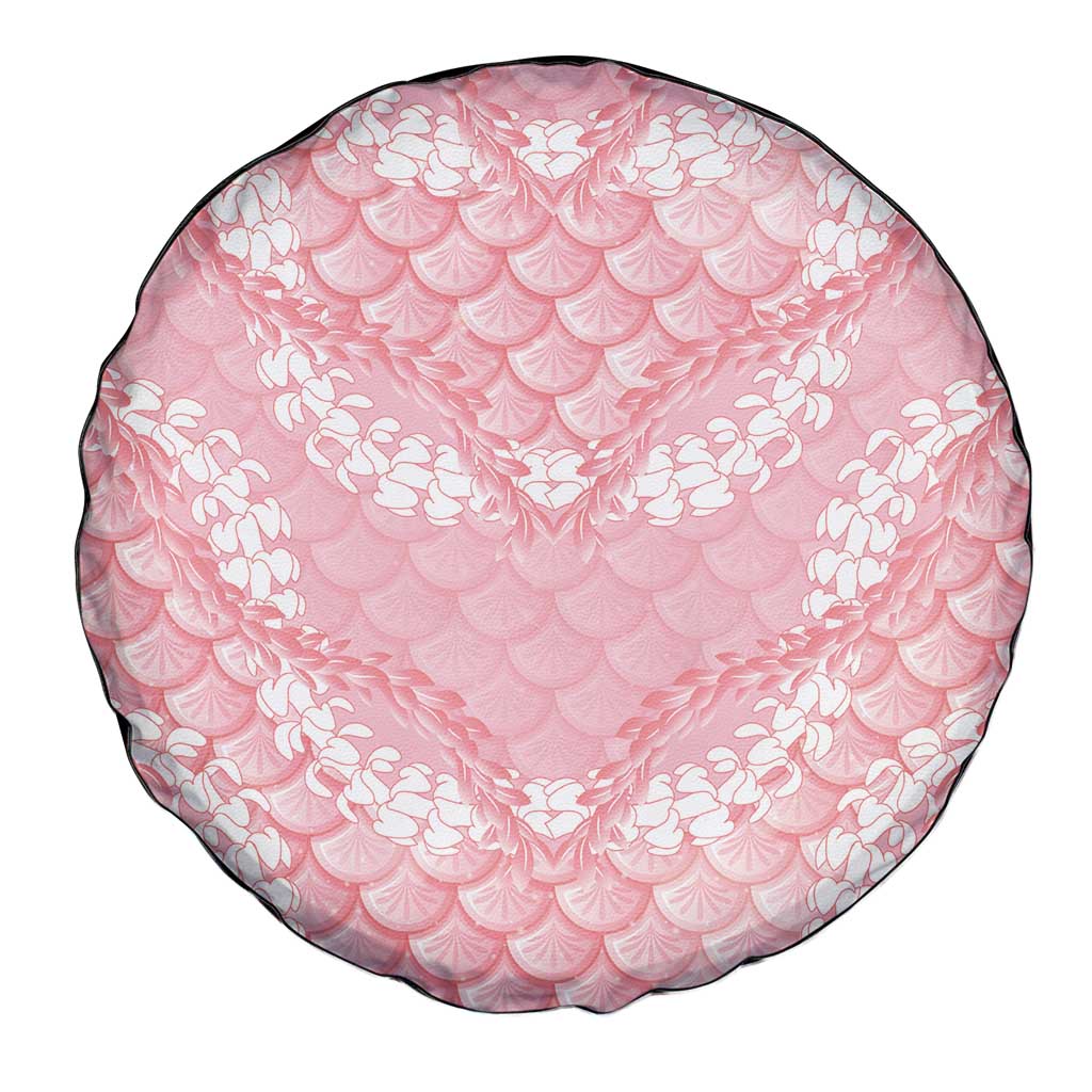 Soft Pink Mermaid Puakenikeni Maile Lei Spare Tire Cover
