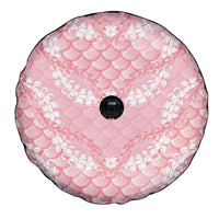 Soft Pink Mermaid Puakenikeni Maile Lei Spare Tire Cover