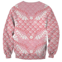 Soft Pink Mermaid Puakenikeni Maile Lei Sweatshirt