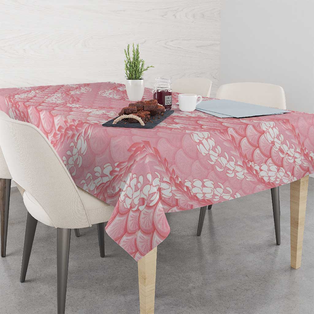 Soft Pink Mermaid Puakenikeni Maile Lei Tablecloth LT01 - Polynesian Pride