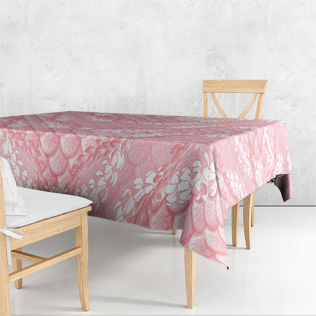 Soft Pink Mermaid Puakenikeni Maile Lei Tablecloth LT01 - Polynesian Pride