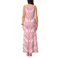 Soft Pink Mermaid Puakenikeni Maile Lei Tank Maxi Dress