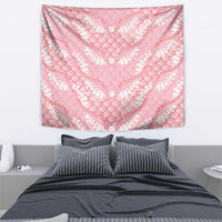 Soft Pink Mermaid Puakenikeni Maile Lei Tapestry