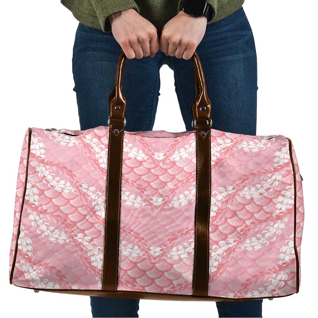 Soft Pink Mermaid Puakenikeni Maile Lei Travel Bag
