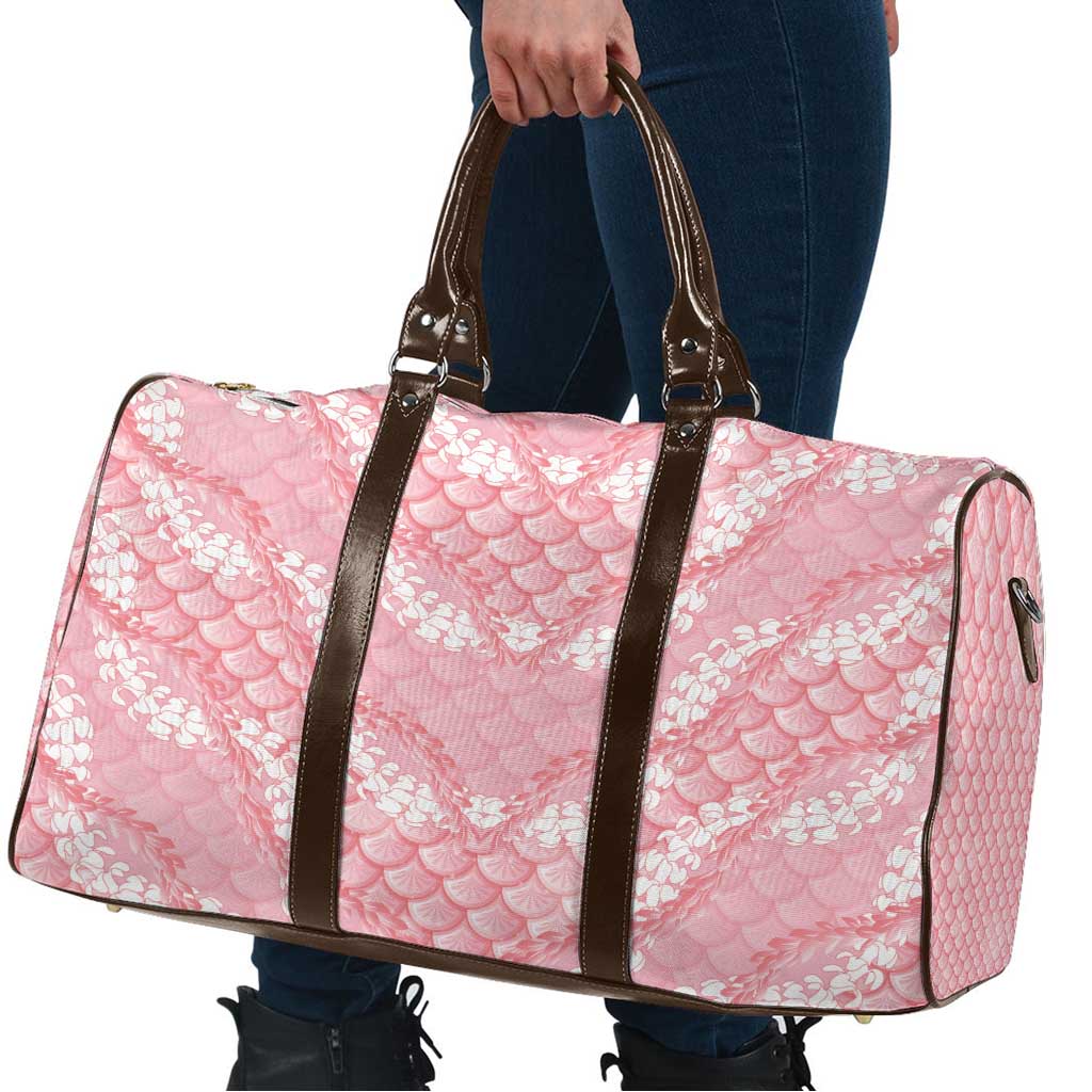 Soft Pink Mermaid Puakenikeni Maile Lei Travel Bag