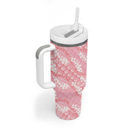 Soft Pink Mermaid Puakenikeni Maile Lei Tumbler With Handle