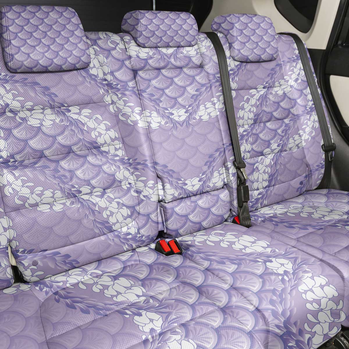 Lilac Mermaid Puakenikeni Maile Lei Back Car Seat Cover