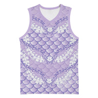 Lilac Mermaid Puakenikeni Maile Lei Basketball Jersey