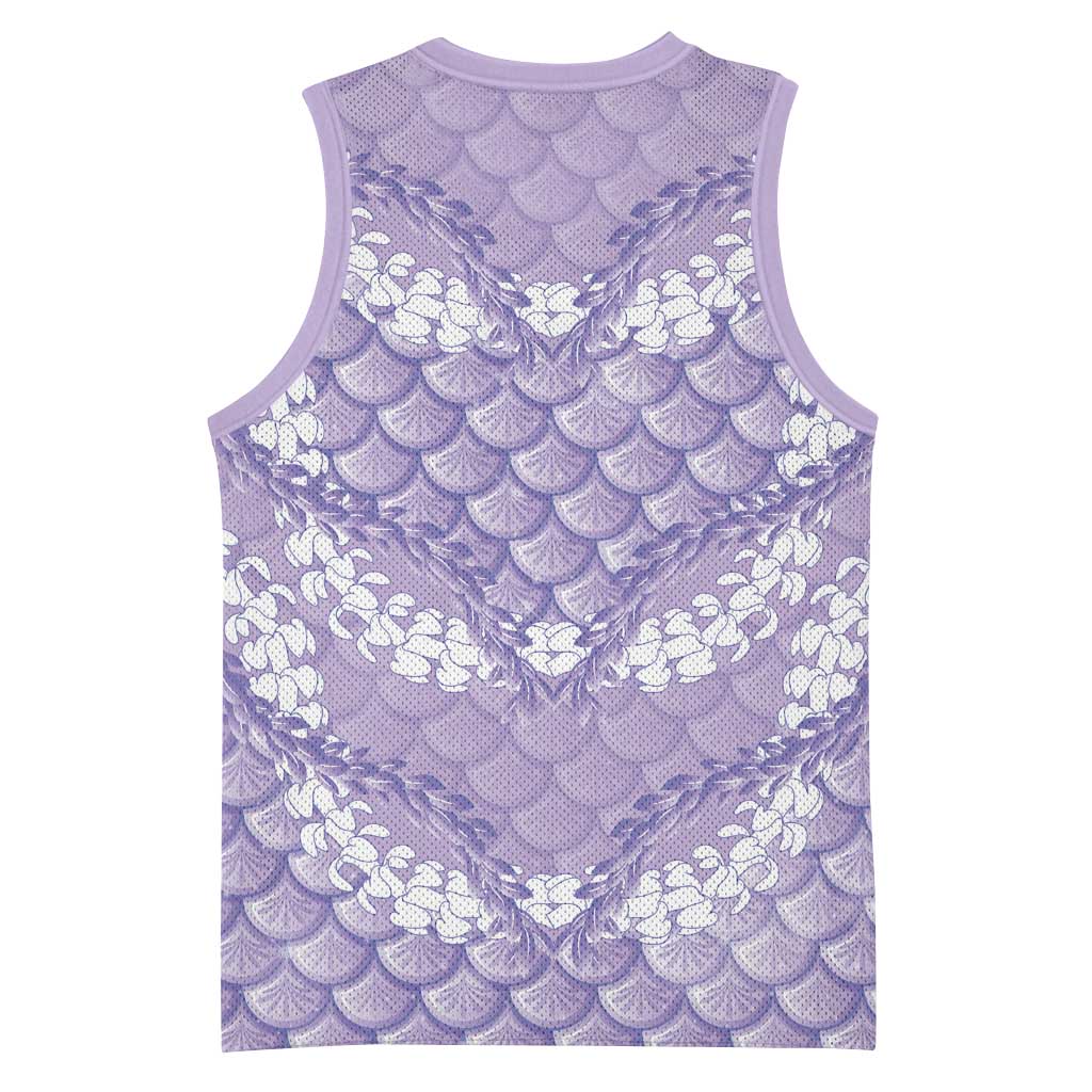 Lilac Mermaid Puakenikeni Maile Lei Basketball Jersey
