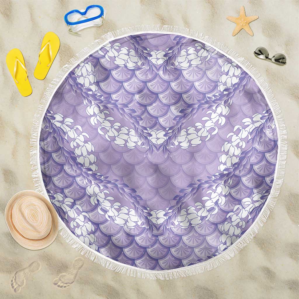 Lilac Mermaid Puakenikeni Maile Lei Beach Blanket