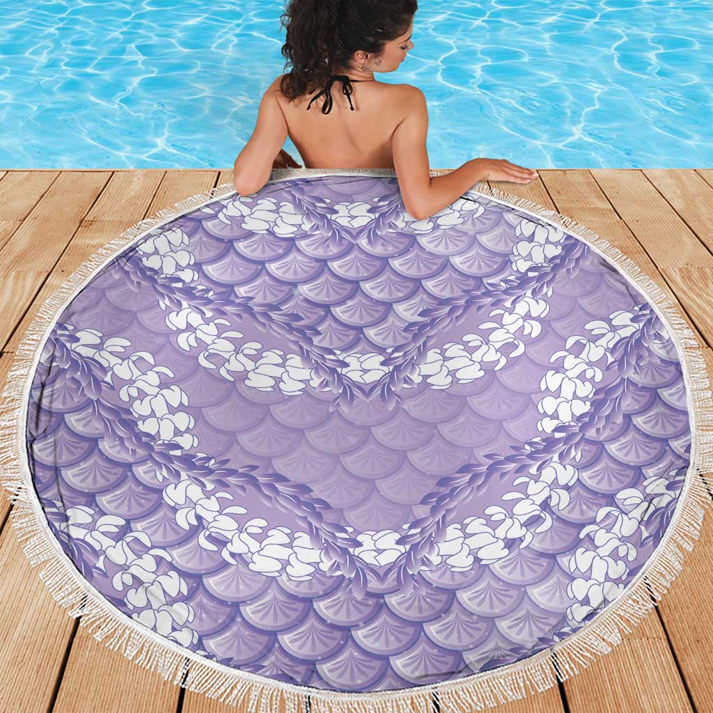 Lilac Mermaid Puakenikeni Maile Lei Beach Blanket