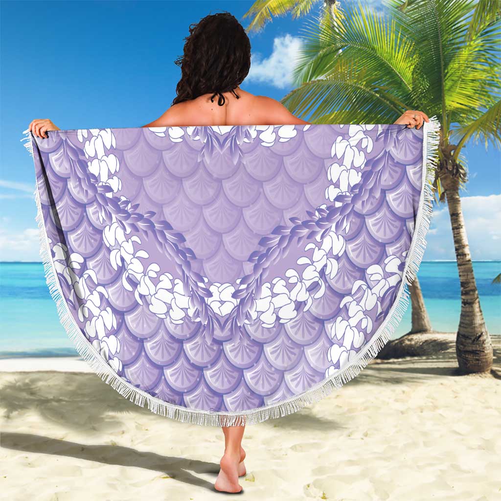 Lilac Mermaid Puakenikeni Maile Lei Beach Blanket