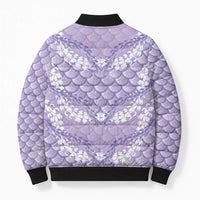 Lilac Mermaid Puakenikeni Maile Lei Bomber Puffer Jacket