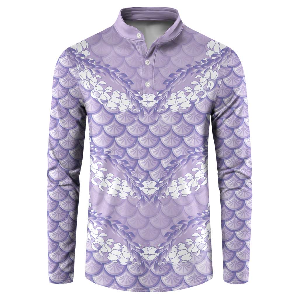 Lilac Mermaid Puakenikeni Maile Lei Button Sweatshirt