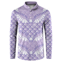 Lilac Mermaid Puakenikeni Maile Lei Button Sweatshirt