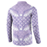 Lilac Mermaid Puakenikeni Maile Lei Button Sweatshirt