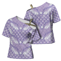 Lilac Mermaid Puakenikeni Maile Lei Cross Shoulder Shirt