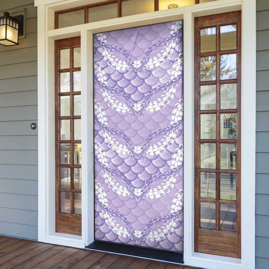 Lilac Mermaid Puakenikeni Maile Lei Door Cover