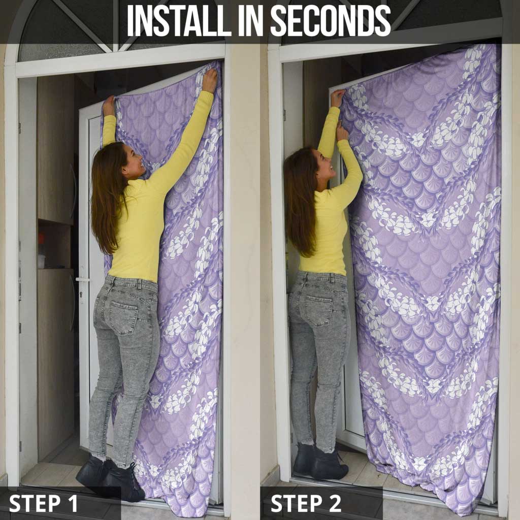 Lilac Mermaid Puakenikeni Maile Lei Door Cover
