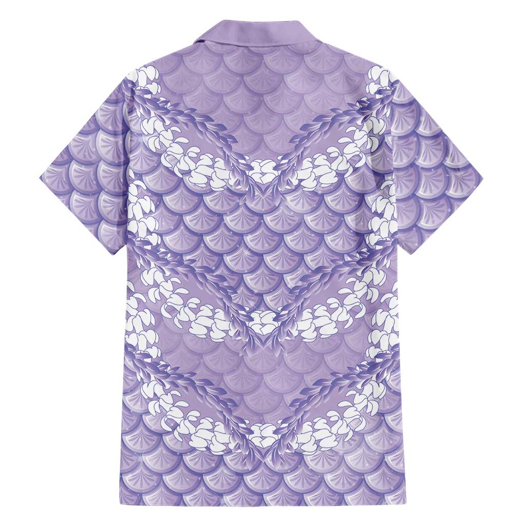Lilac Mermaid Puakenikeni Maile Lei Family Matching Long Sleeve Bodycon Dress and Hawaiian Shirt