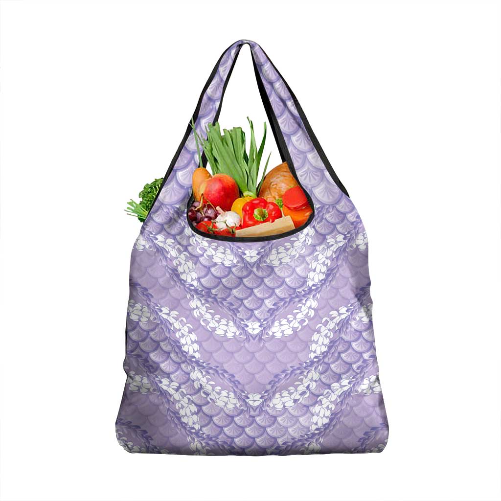 Lilac Mermaid Puakenikeni Maile Lei Grocery Bag