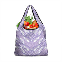 Lilac Mermaid Puakenikeni Maile Lei Grocery Bag