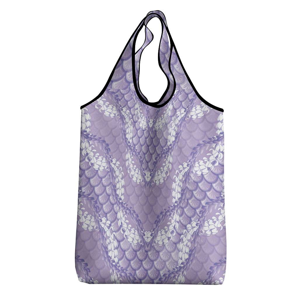 Lilac Mermaid Puakenikeni Maile Lei Grocery Bag