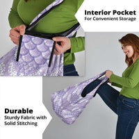 Lilac Mermaid Puakenikeni Maile Lei Grocery Bag