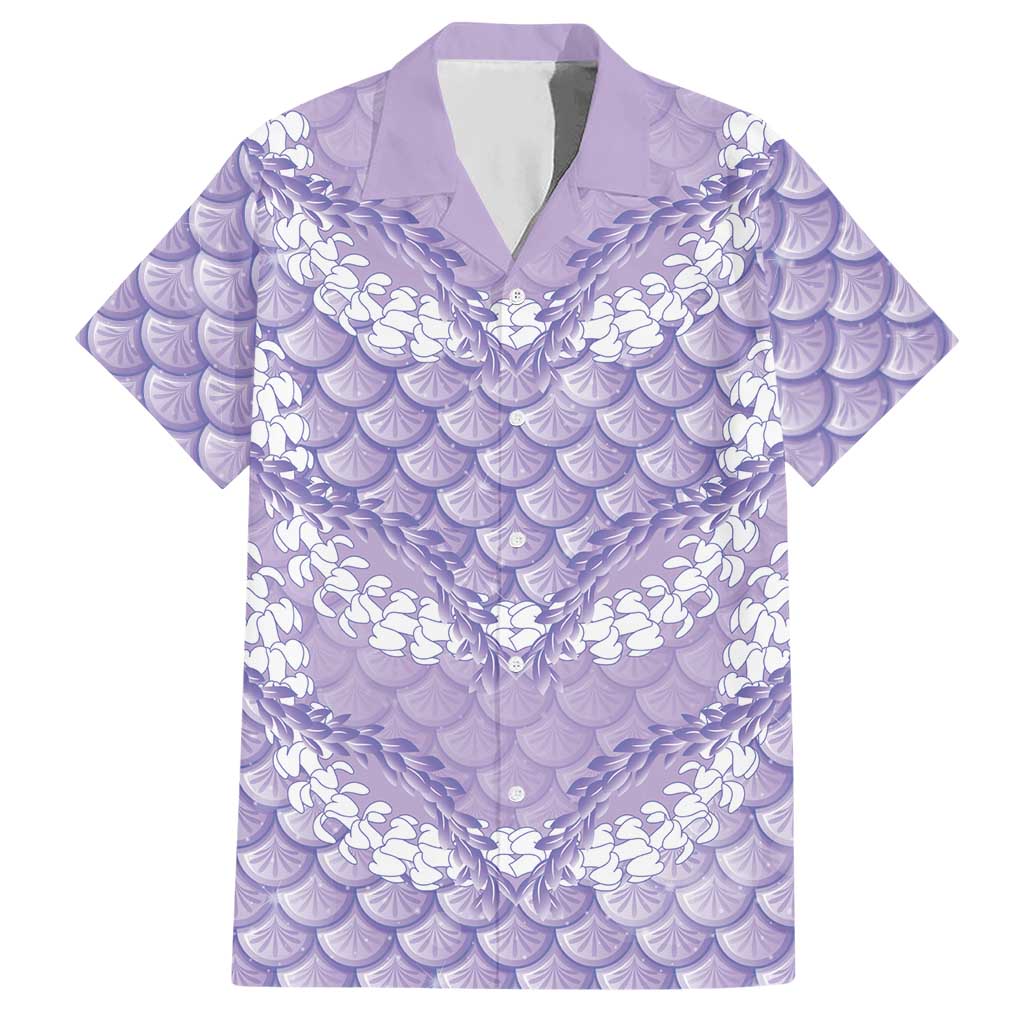 Lilac Mermaid Puakenikeni Maile Lei Hawaiian Shirt