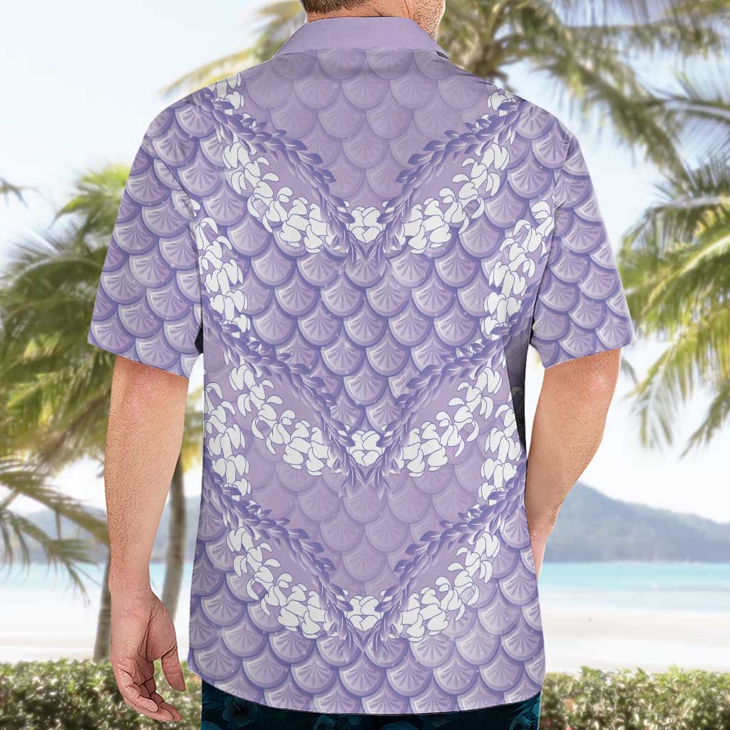 Lilac Mermaid Puakenikeni Maile Lei Hawaiian Shirt
