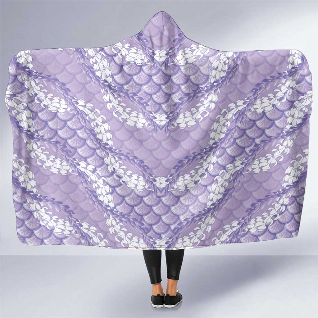 Lilac Mermaid Puakenikeni Maile Lei Hooded Blanket