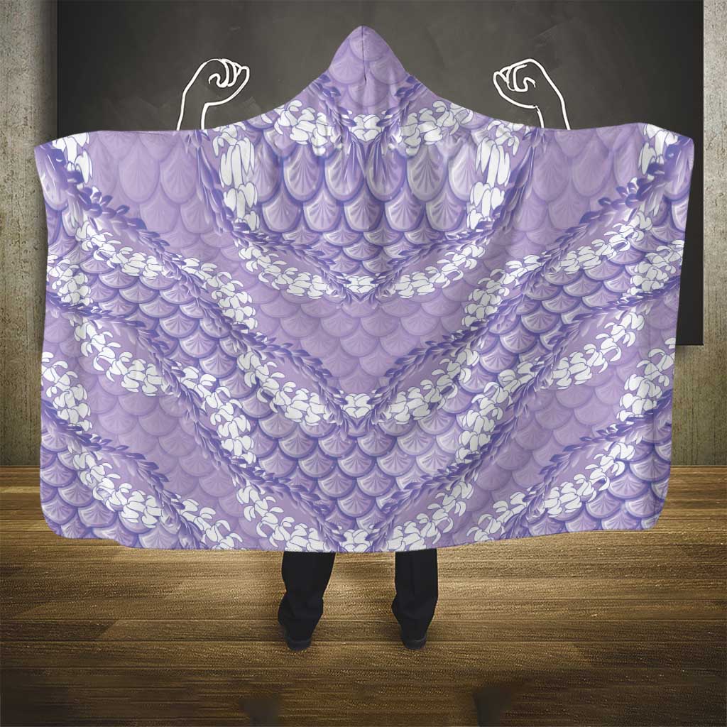 Lilac Mermaid Puakenikeni Maile Lei Hooded Blanket