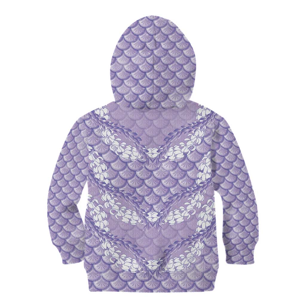 Lilac Mermaid Puakenikeni Maile Lei Kid Hoodie