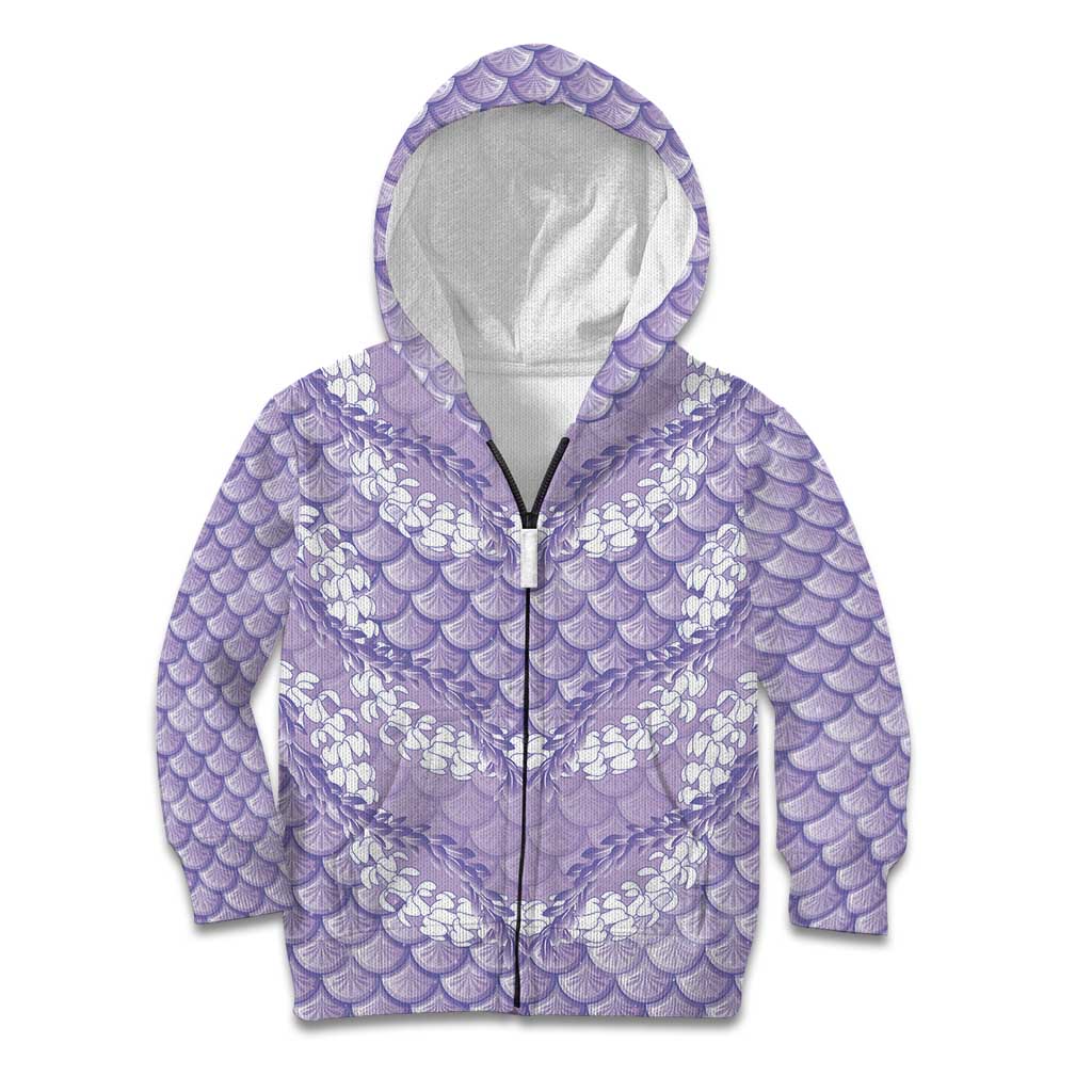Lilac Mermaid Puakenikeni Maile Lei Kid Hoodie